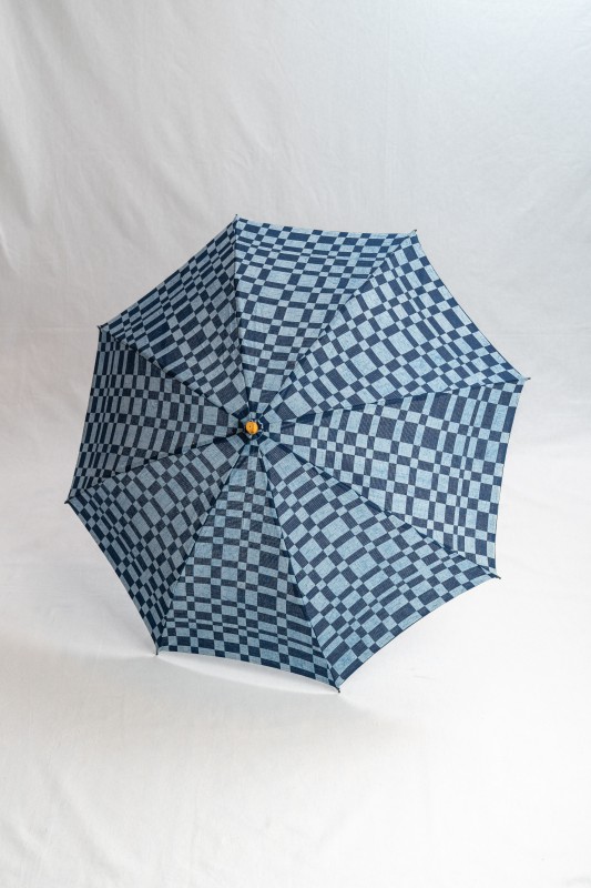 本藍染折り畳み日傘