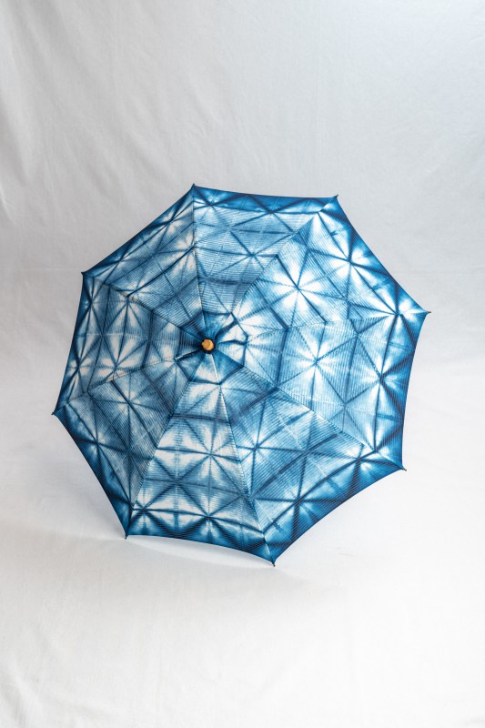 本藍染折り畳み日傘